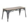 Bolero Bistro Indoor Bench Mango Wood and Gunmetal Frame 1000mm 2 Pack (HZ815)