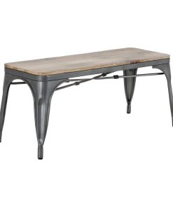 Bolero Bistro Indoor Bench Mango Wood and Gunmetal Frame 1000mm 2 Pack (HZ815)