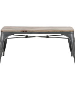 Bolero Bistro Indoor Bench Mango Wood and Gunmetal Frame 1000mm 2 Pack (HZ815)