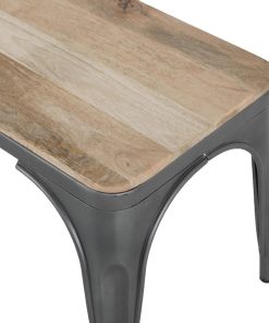 Bolero Bistro Indoor Bench Mango Wood and Gunmetal Frame 1000mm 2 Pack (HZ815)