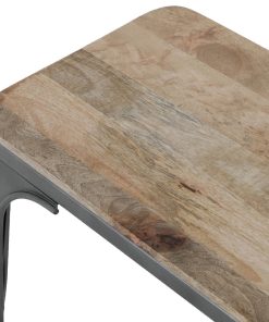 Bolero Bistro Indoor Bench Mango Wood and Gunmetal Frame 1000mm 2 Pack (HZ815)
