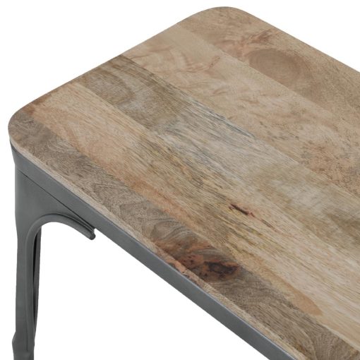 Bolero Bistro Indoor Bench Mango Wood and Gunmetal Frame 1000mm 2 Pack (HZ815)