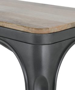 Bolero Bistro Indoor Bench Mango Wood and Gunmetal Frame 1000mm 2 Pack (HZ815)