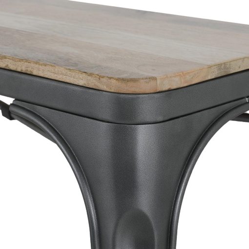 Bolero Bistro Indoor Bench Mango Wood and Gunmetal Frame 1000mm 2 Pack (HZ815)