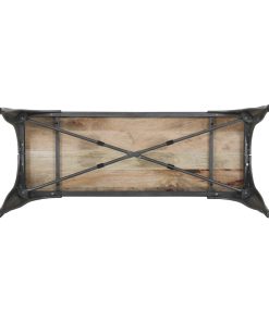 Bolero Bistro Indoor Bench Mango Wood and Gunmetal Frame 1000mm 2 Pack (HZ815)