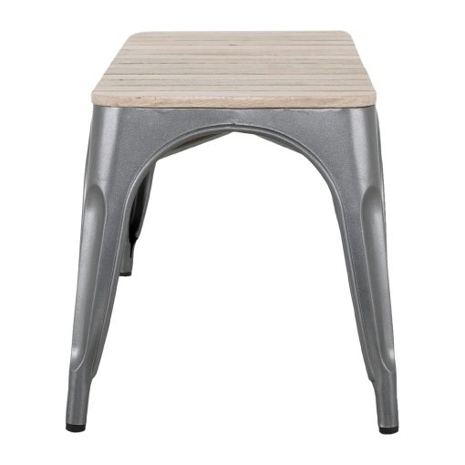 Bolero Bistro Indoor Bench Slatted Mango Wood and Gunmetal Frame 850mm 2 Pack (HZ817)