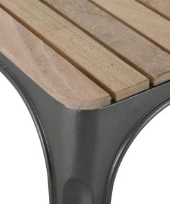 Bolero Bistro Indoor Bench Slatted Mango Wood and Gunmetal Frame 850mm 2 Pack (HZ817)