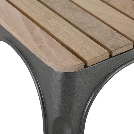 Bolero Bistro Indoor Bench Slatted Mango Wood and Gunmetal Frame 850mm 2 Pack (HZ817)