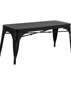 Bolero Bistro Metal Benches Black 1000mm 2 Pack (JA328)