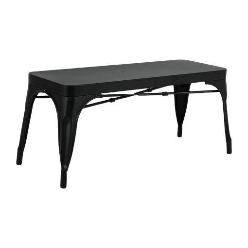 Bolero Bistro Metal Benches Black 1000mm 2 Pack (JA328)