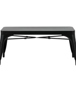 Bolero Bistro Metal Benches Black 1000mm 2 Pack (JA328)