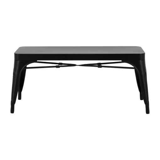 Bolero Bistro Metal Benches Black 1000mm 2 Pack (JA328)