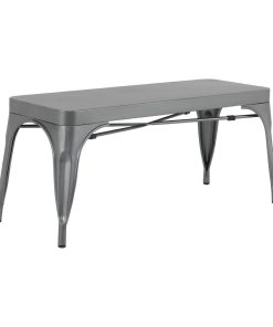 Bolero Bistro Metal Benches Gunmetal 1000mm 2 Pack (JA329)