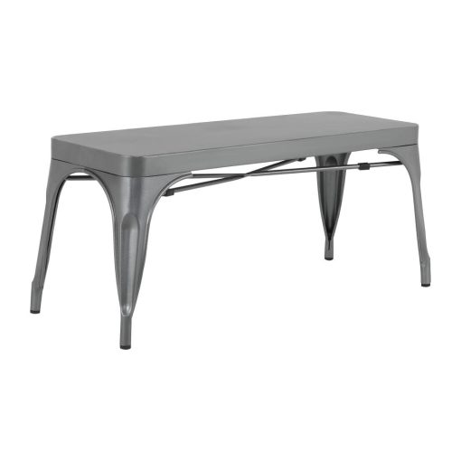 Bolero Bistro Metal Benches Gunmetal 1000mm 2 Pack (JA329)