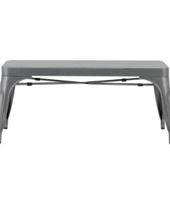 Bolero Bistro Metal Benches Gunmetal 1000mm 2 Pack (JA329)