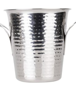 Olympia Flare Wine Bucket Hammered Stainless Steel 4-3Ltr (JB127)