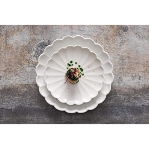 Olympia Bloom Scalloped Plates White 175mm 6 Pack (JB393)