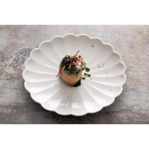 Olympia Bloom Scalloped Plates White 175mm 6 Pack (JB393)