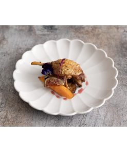 Olympia Bloom Scalloped Plates White 226mm 6 Pack (JB394)