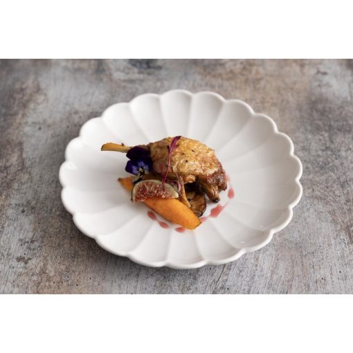 Olympia Bloom Scalloped Plates White 226mm 6 Pack (JB394)
