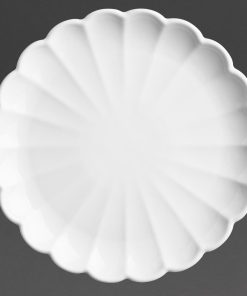 Olympia Bloom Scalloped Plates White 226mm 6 Pack (JB394)