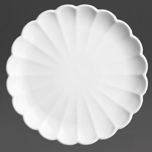 Olympia Bloom Scalloped Plates White 226mm 6 Pack (JB394)