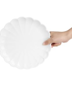 Olympia Bloom Scalloped Plates White 226mm 6 Pack (JB394)