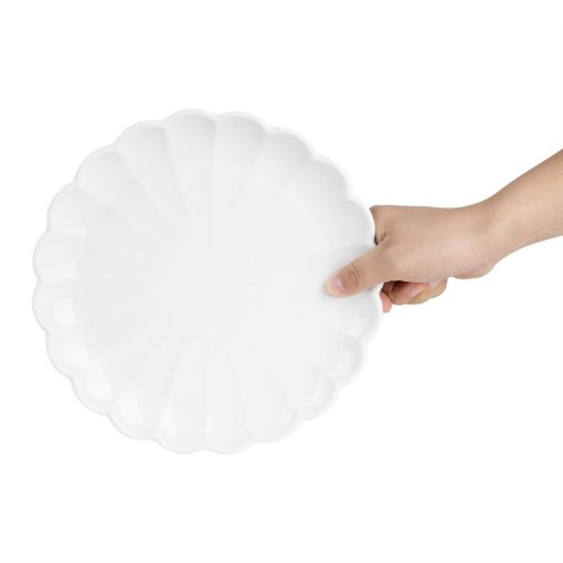 Olympia Bloom Scalloped Plates White 226mm 6 Pack (JB394)