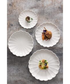 Olympia Bloom Scalloped Plates White 276mm 4 Pack (JB395)