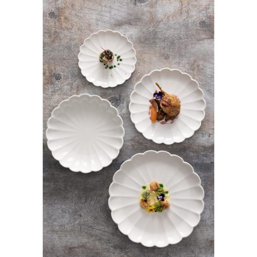 Olympia Bloom Scalloped Plates White 276mm 4 Pack (JB395)