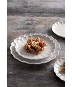 Olympia Bloom Scalloped Plates White 276mm 4 Pack (JB395)