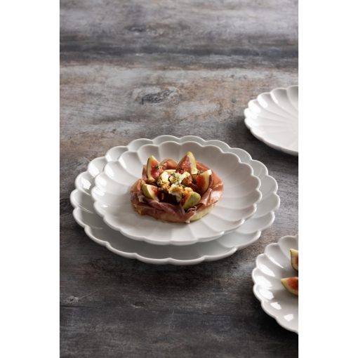 Olympia Bloom Scalloped Plates White 276mm 4 Pack (JB395)