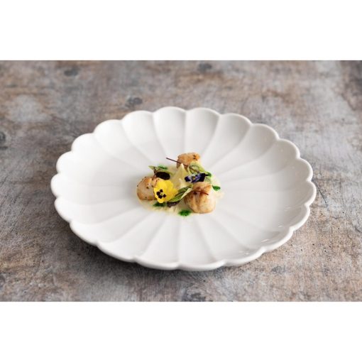 Olympia Bloom Scalloped Plates White 276mm 4 Pack (JB395)