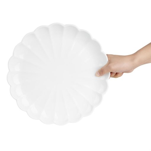 Olympia Bloom Scalloped Plates White 276mm 4 Pack (JB395)