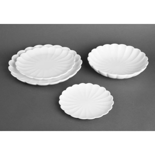 Olympia Bloom Scalloped Plates White 276mm 4 Pack (JB395)
