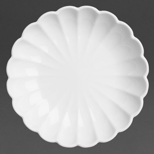 Olympia Bloom Scalloped Bowls White 230mm 6 Pack (JB396)