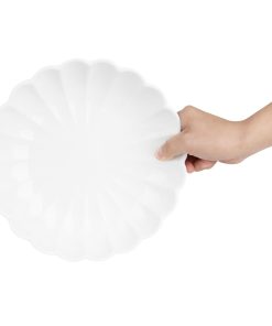 Olympia Bloom Scalloped Bowls White 230mm 6 Pack (JB396)