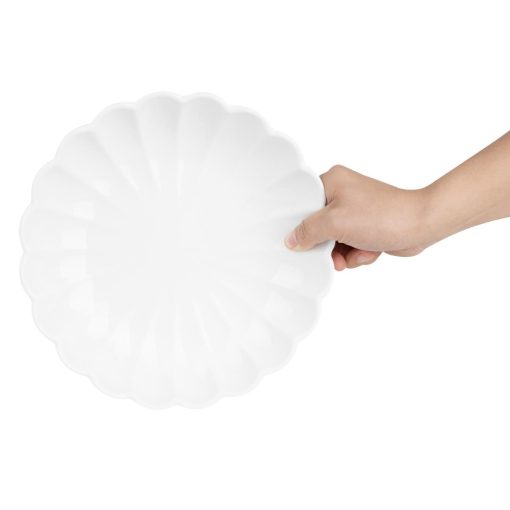 Olympia Bloom Scalloped Bowls White 230mm 6 Pack (JB396)