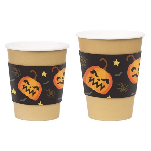 Fiesta Recyclable Halloween Cup Sleeves for 8oz Hot Cups 100 Pack (JB540)