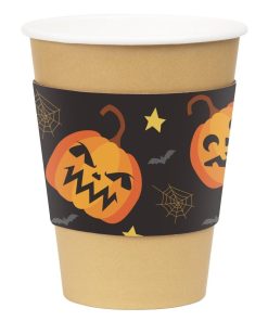 Fiesta Recyclable Halloween Cup Sleeves for 12oz Hot Cups 100 Pack (JB541)