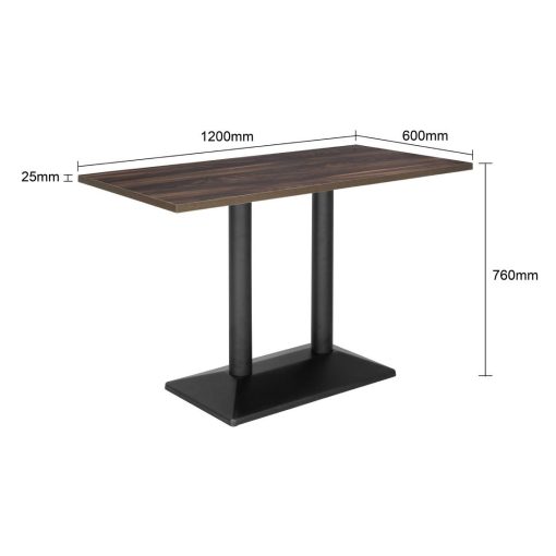 Bolero Indoor Dining Table Dark Wood 1200mm (JB843)