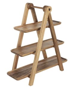 Olympia Acacia Wood 3-Tier Serving Trays with Display Stand (JB989)
