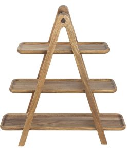 Olympia Acacia Wood 3-Tier Serving Trays with Display Stand (JB989)