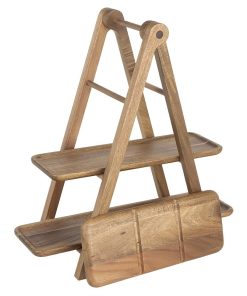Olympia Acacia Wood 3-Tier Serving Trays with Display Stand (JB989)