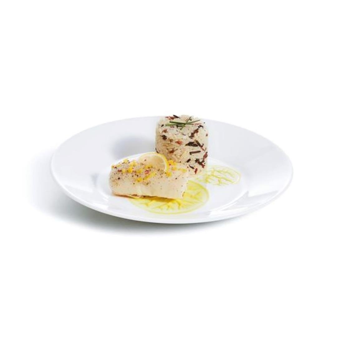 Arcoroc Opal Restaurant Wide Rim Plates 235mm 6 Pack (JE645)