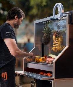 Pujadas Open Grill with V-Shaped Bars and Mobile Cabinet (JE925)