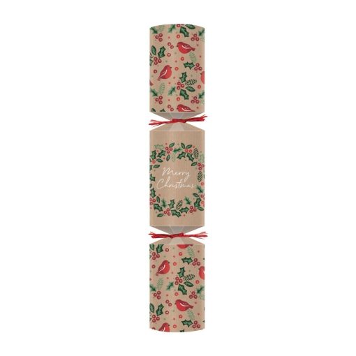 Swantex Kraft Holly Robin Christmas Crackers 12 50 Pack (JE980)