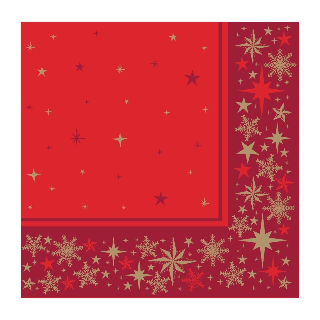 Swantex Lunch Napkins Merry and Bright Red 330x330mm 1000 Pack (JE985)