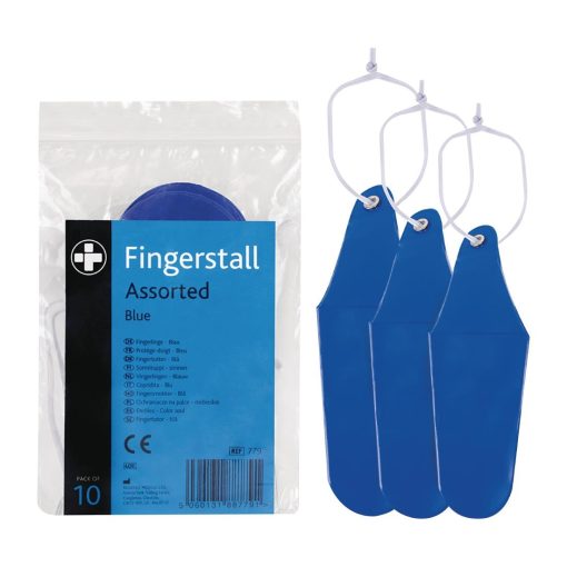 Reliance Medical Fingerstalls Assorted Sizes Blue 10 Pack (JF011)