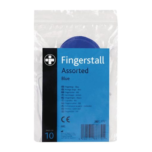 Reliance Medical Fingerstalls Assorted Sizes Blue 10 Pack (JF011)